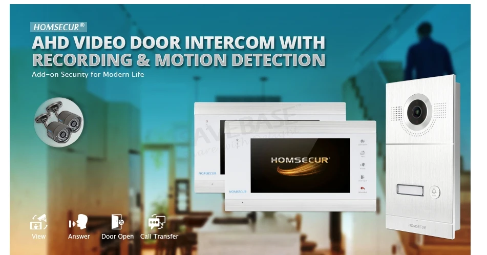 Homssecur 7 "проводной Hands-free видео и аудио Домашний домофон 1.3MP с серебряной камерой