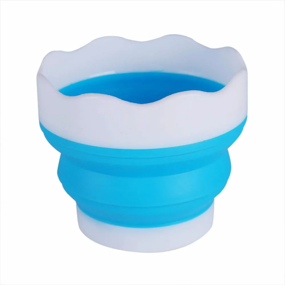Goedkoop MEEDEN Draagbare Verf Penselenbakje met Borstel Houder, Blauw Herbruikbare Water Cup voor Aquarel Acryl Olieverf Art Supplies