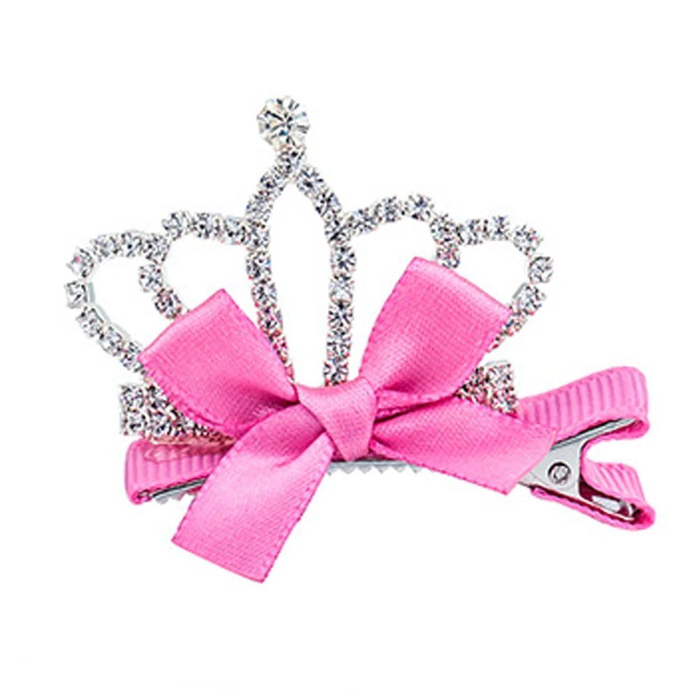 New Crown Hairpins Rhinestone Diamond Tiaras Barrette Ribbon Bow Crown
