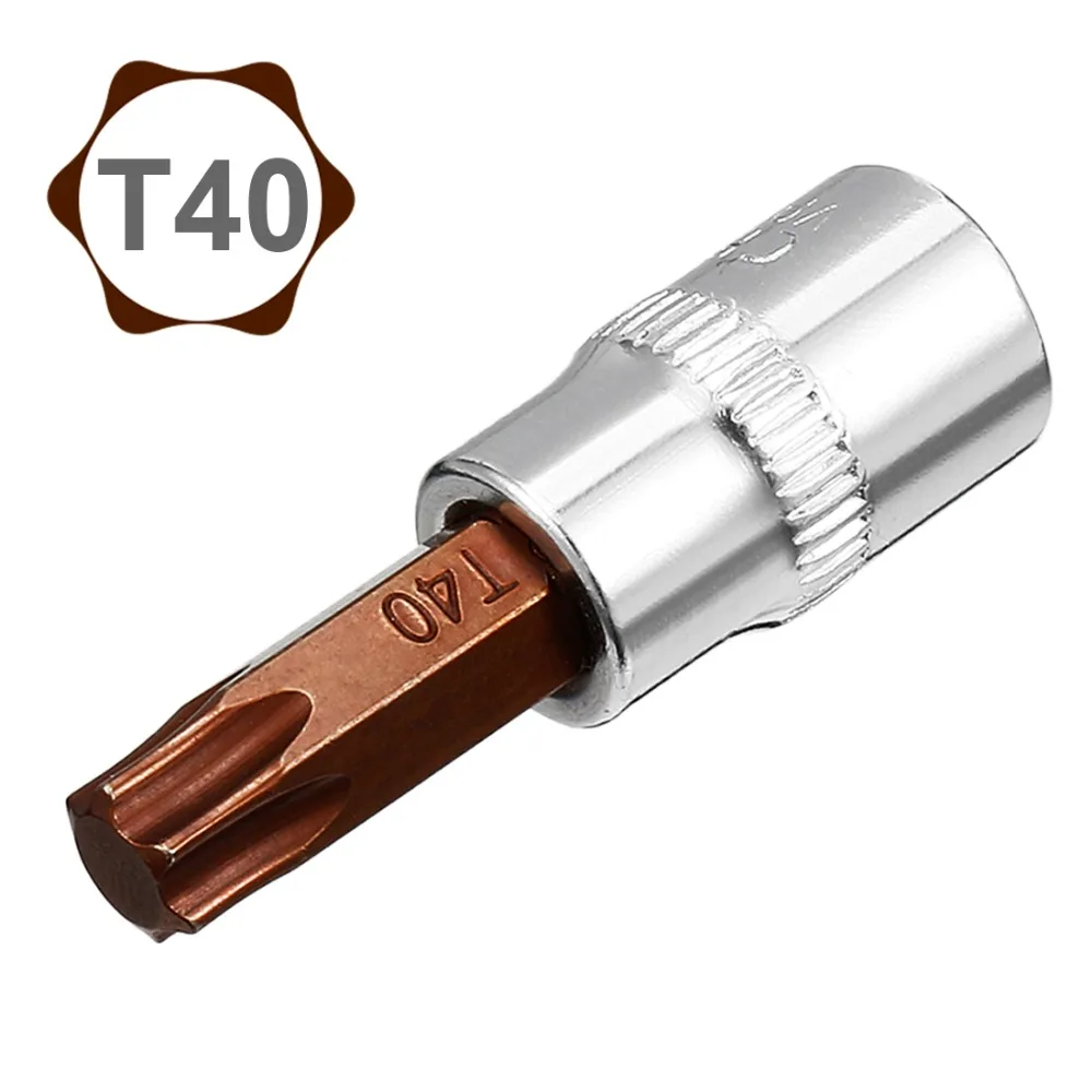 UXCELL 2 шт. S2 Сталь 1/4 дюймовый накопитель T40 Torx Бит socketes для затяжки болтов гаек DIY ручной решений по ремонту автомобилей дом