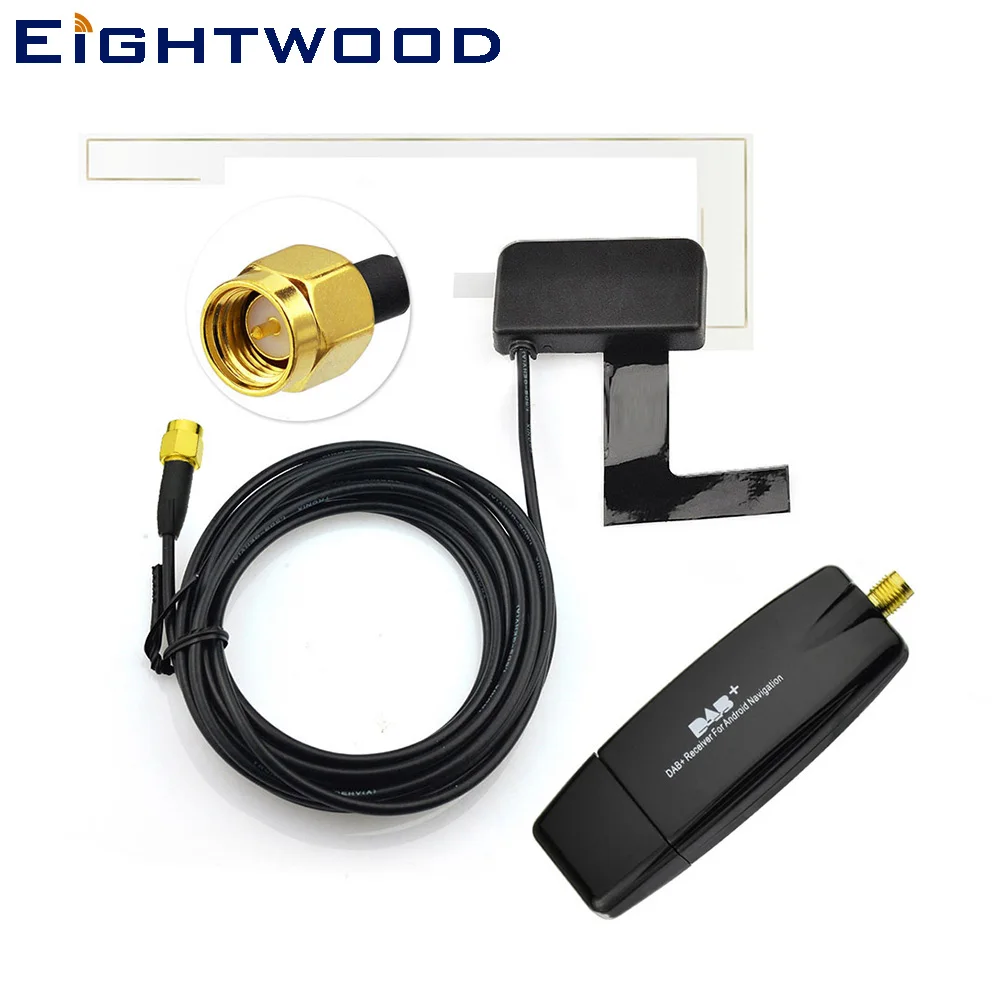 Eightwood автомобильный DAB+ удлинитель Европейская австралийская антенна с USB адаптером приемник для XTRONS Android 5,1& 6,0 Автомобильный DVD стерео