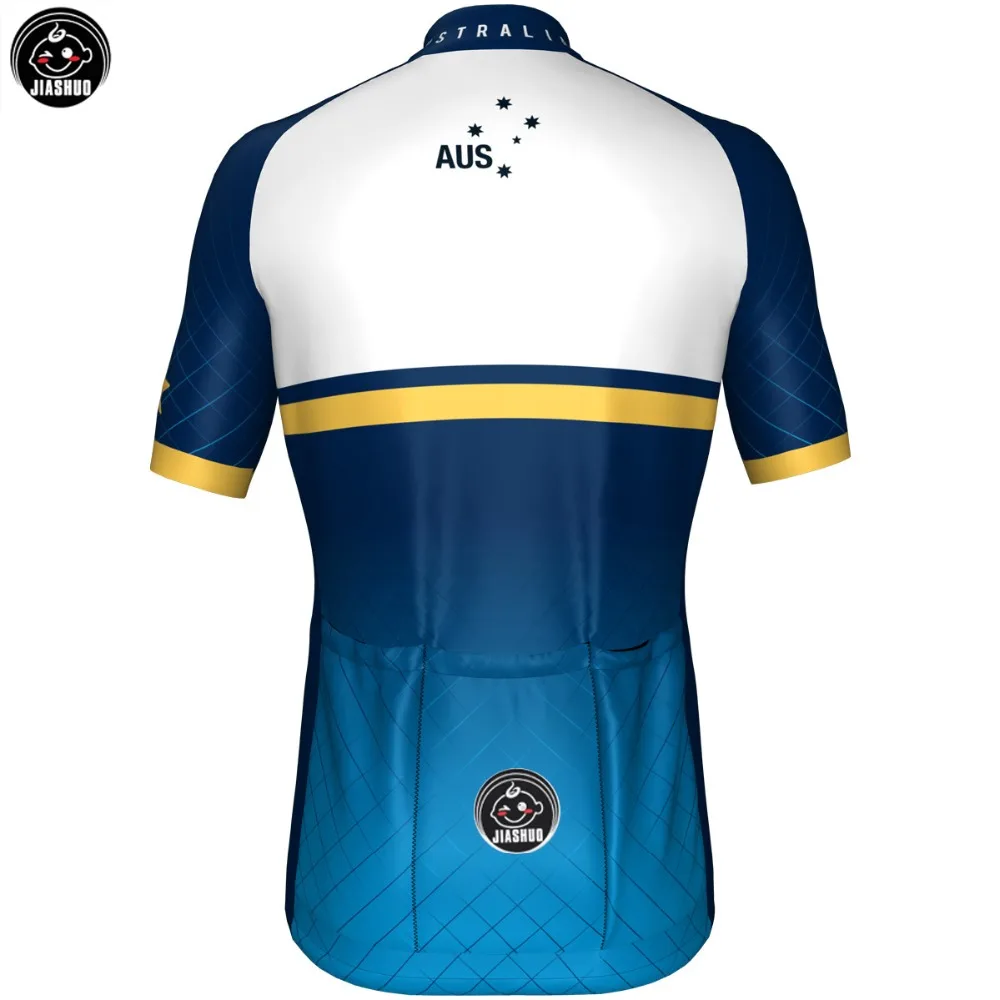 Классический Австралия синий велосипед команды велосипедные наборы/одежда Джерси/нагрудник шорты дышащий гелевый коврик выбирает JIASHUO