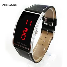 New Leather Watchband Women Men LED Digital Screen Watch Dress Sports Watches Fashion Outdoor Wristwatches Kids For Student