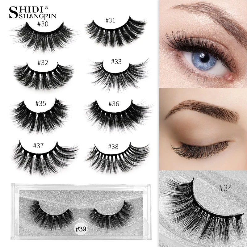 

LANJINGLIN 1 pair mink lashes 3d natural long false eyelashes simple volume fake eyelash extension cruelty free make up