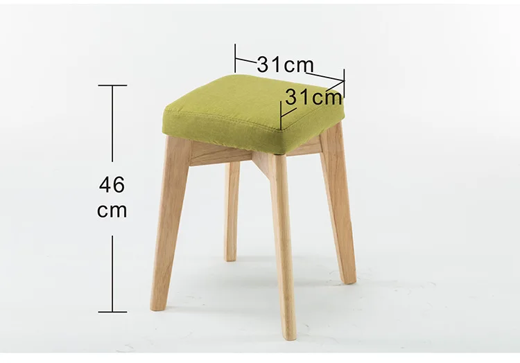 Обеденный стул ткани и деревянные ноги табурет для обуви местный портативный мебель для гостиной детей и взрослых Ткань Искусство пуфик
