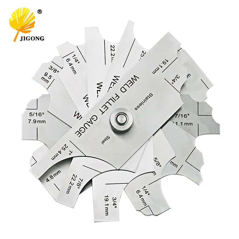 

7-Piece Fillet Weld Set With Markings on one Sides Weld Fillet Gage Measuring Fillets