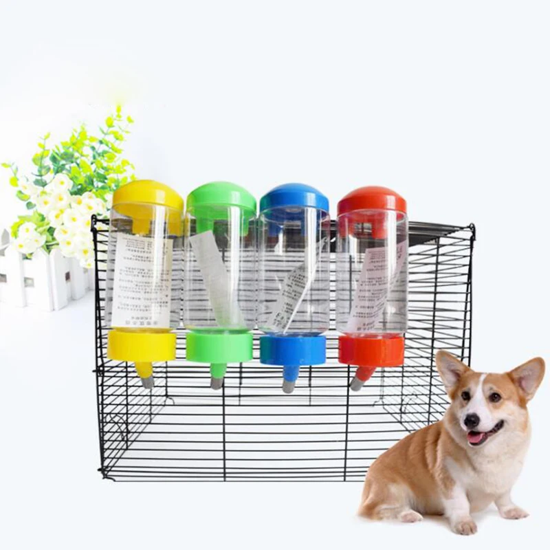 

1pc 400ml Automatic Pet Water Bottle Feeder Dispenser Food Stand For Cat Dog Drink Strong Tough Pet Bottle With Wire No Leaks