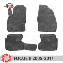 Коврики для Ford Focus 2 2005-2011, Нескользящие полиуретановые грязеотталкивающие аксессуары для салона автомобиля