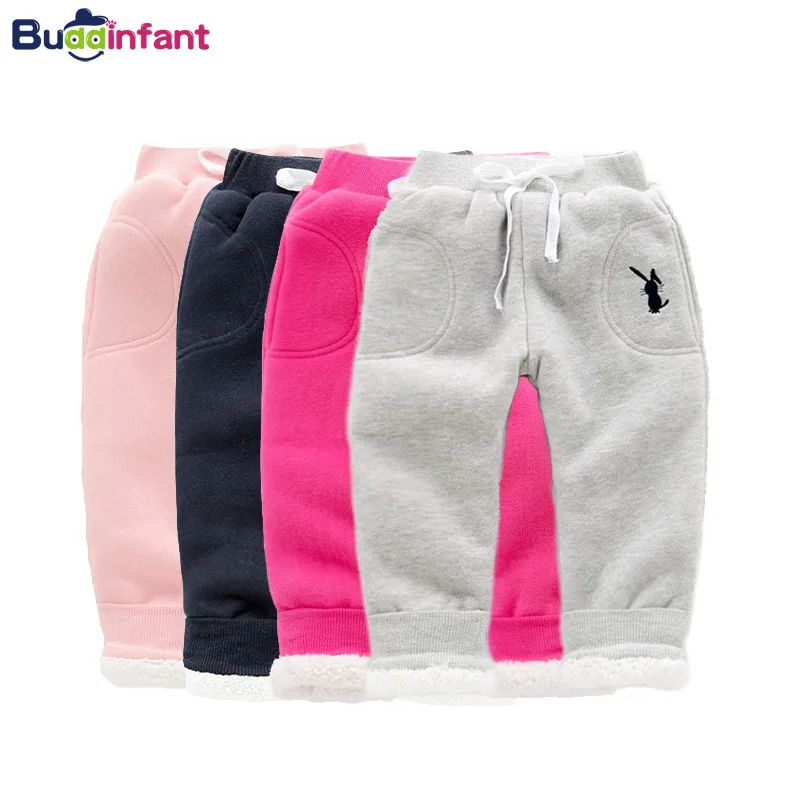 Children Outfits Winter Pants Boys Warm Thicken Casual Pants Fleece Spring Autumn Cotton Kids Pant Girl Fashion Loose Trousers