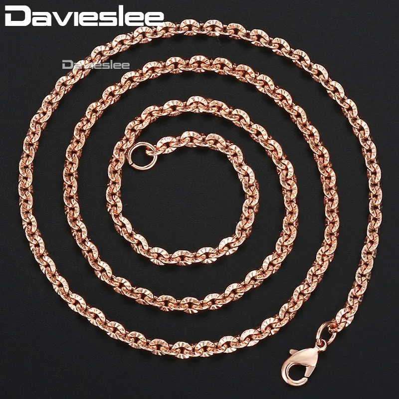 Женская цепочка Rolo Link розовое золото 585 пробы 3 мм 45 6 см GN357|rose gold necklace|gold necklacelink chain