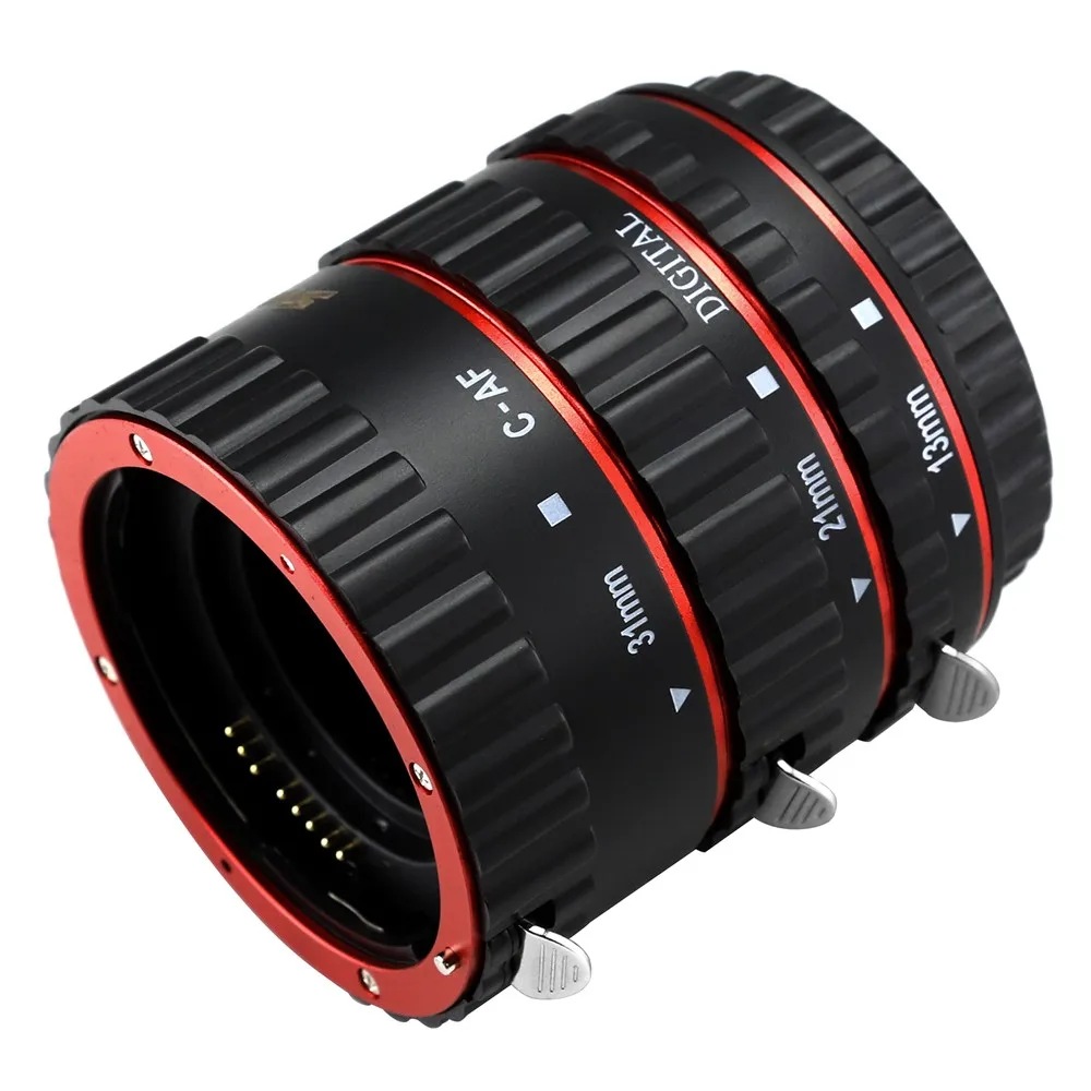 Red Metal Auto Focus Macro Extension Tube Set for Canon SLR Cameras