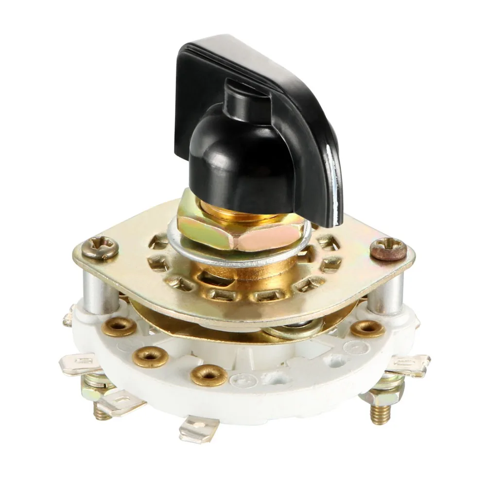 

UXCELL 1PCS 2P3T 2 Pole 3 Throw Switch Single Deck Band Channel Rotary Switch Selector with Plastic Knob Radio Electronic Device