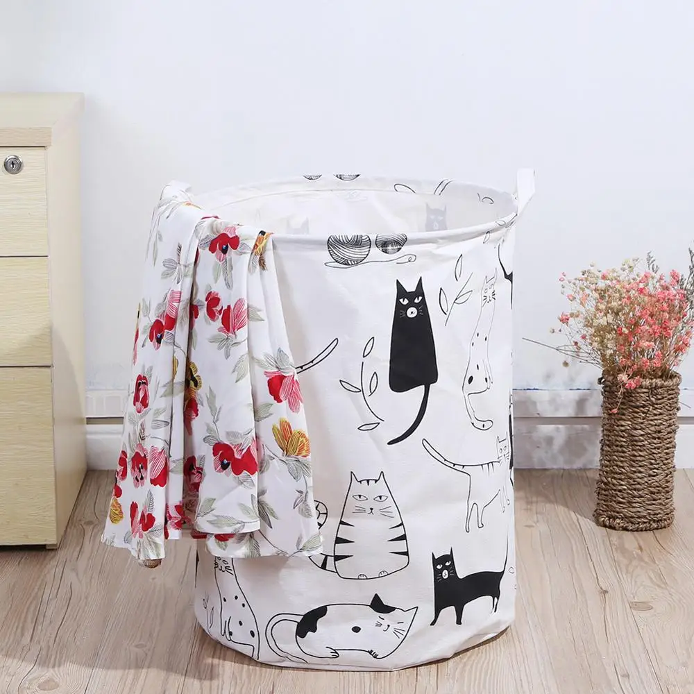 

Portable Laundry Basket Toy Storage Box Super Large Bag Canvas Washing Dirty Clothes Big Basket Organizer Bin Handle