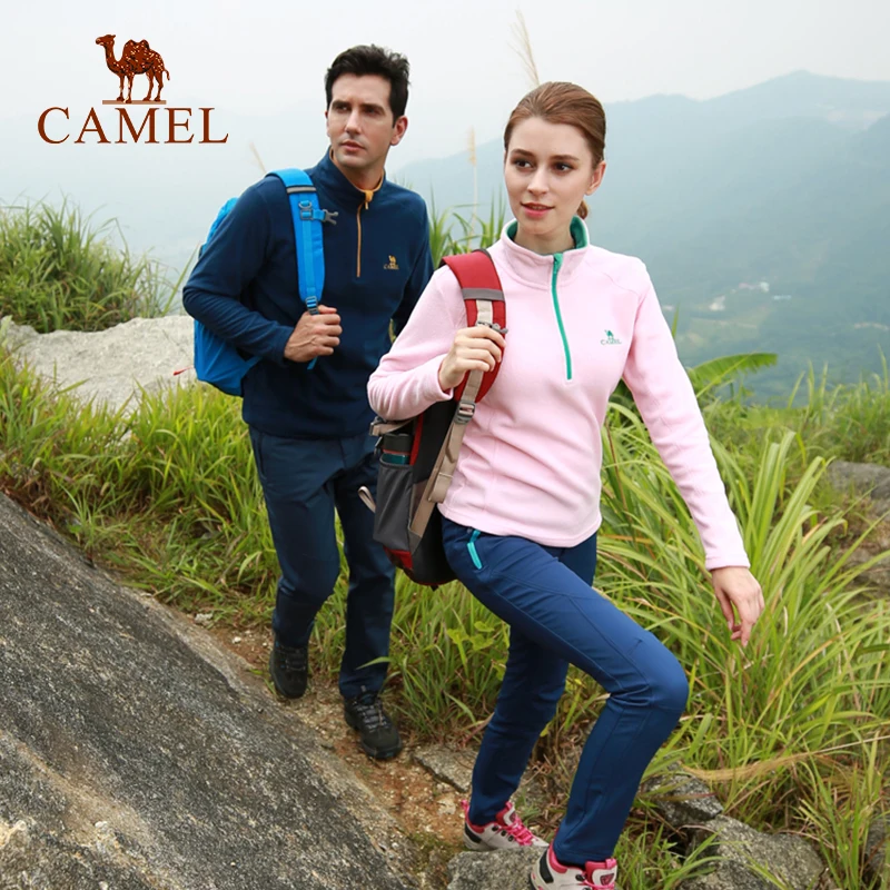 CAMEL Outdoor Fleece Hiking Jacket Men Women Autumn Winter Windbreaker Thick Warm Softshell Jacket Mountaineering Camping Coat