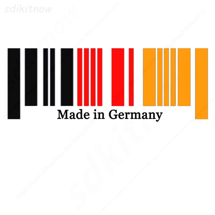 9x25cm New Made in Germany Flag Bar Code Car Stickers PVC Decal Styling For Benz BMW Audi Porsche Volkswagen OPEL Smart Maybach photo