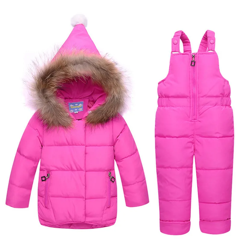 

AILEEKISS Children's Snowsuit Toddler Girls Clothes Sets Down Jacket Winter Warm Hooded Newborn Infant Children Costume Suit 1 2