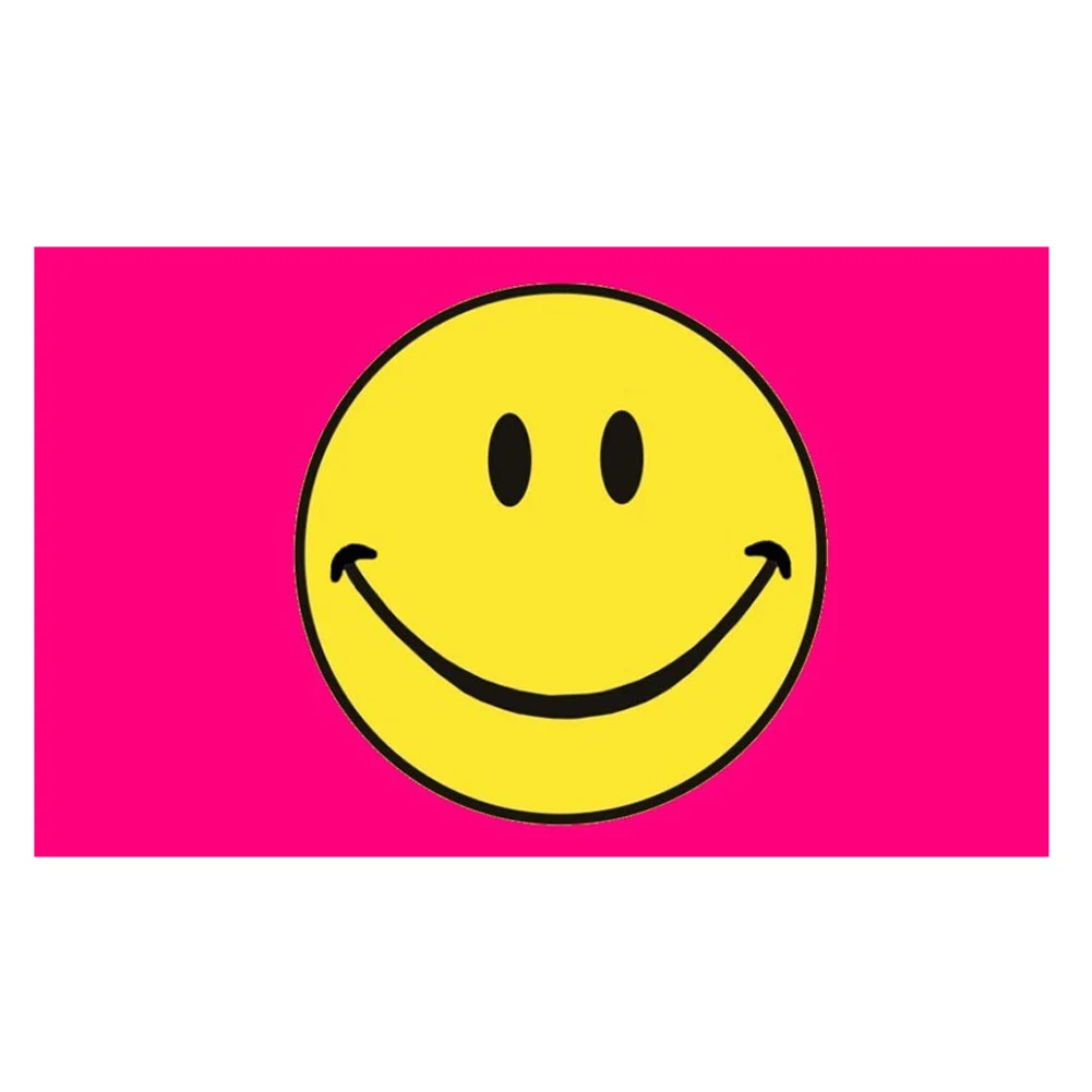 New Pink Smiley Face Flag 150X90CM Banner High Quality Can Dropshipping