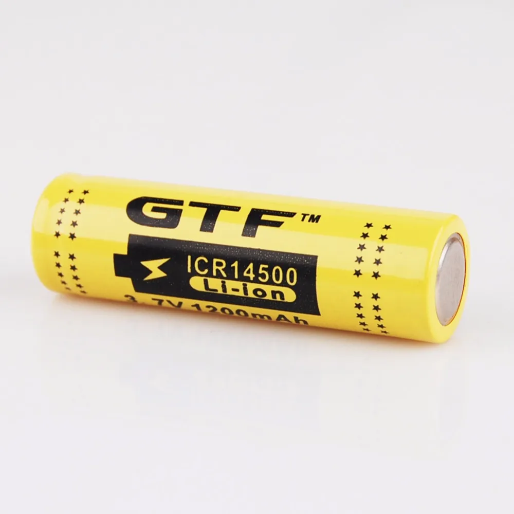 GTF оригинальная 3,7 v 1200mah настоящая li-on батарея с высоким током разрядки 14500 1200mAH для перезаряжаемых аккумуляторов электронной сигареты