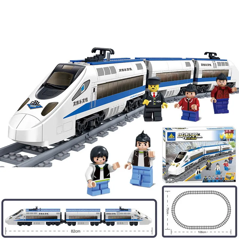 

474Pcs KAZI Technic Electric High-speed Rail Train Model Figure Blocks Christmas Gift Building Bricks Toys For Children