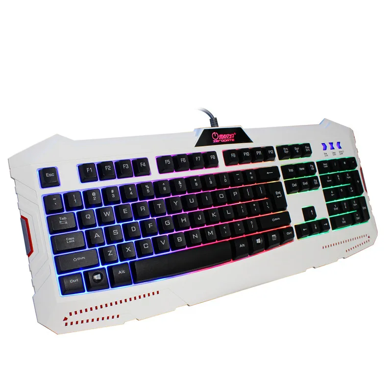 104 Keys Gaming Keyboard USB Keypad Wired Game Keyboard Rainbow Backlight Computer Keyboard For PC Gamer Laptop