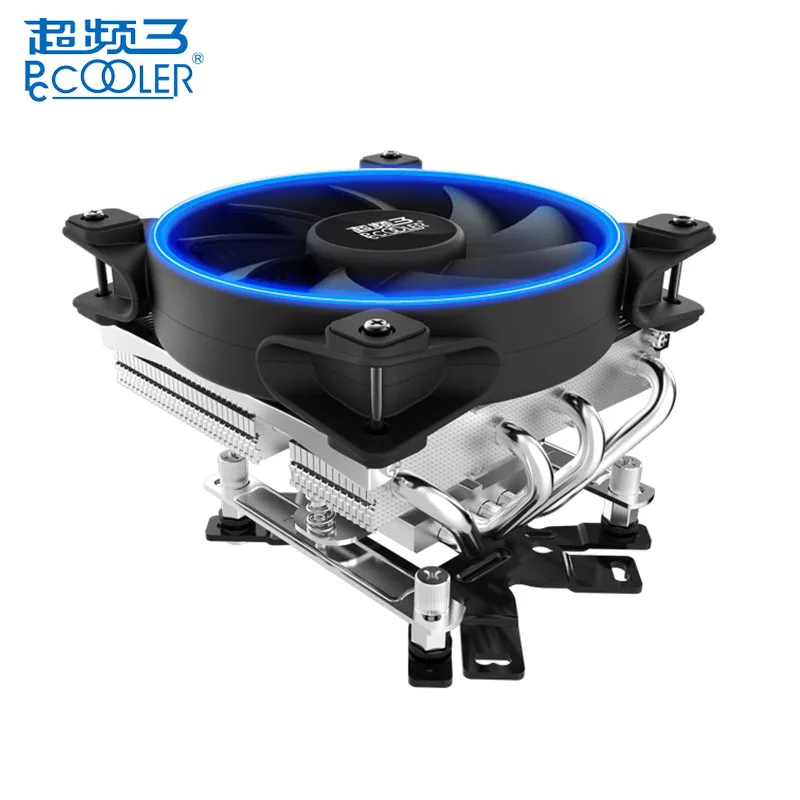 

PCCOOLER 12cm Air CPU Cooler Cooling Fans 4 Heatpipes LED Smart Aura Fan for AMD AM2 for Intel LGA 775 115X 2011 Computer Case