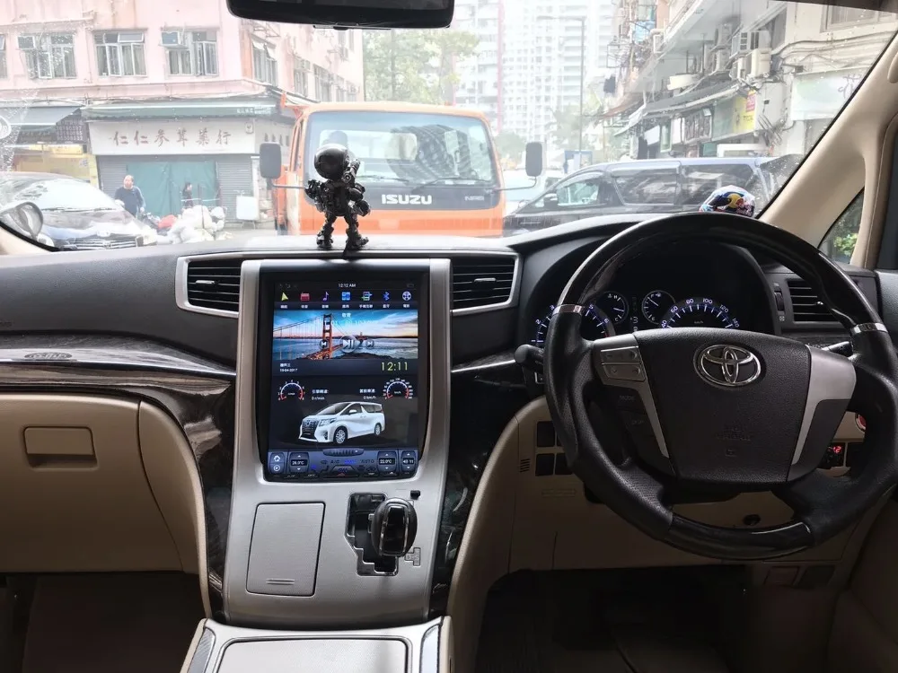 "YOKOTRON" 12," сенсорный Telsa стиль Android 7,1 Автомагнитола для Toyota Alphard Vellfire 20 серии 2009-2012+ gps