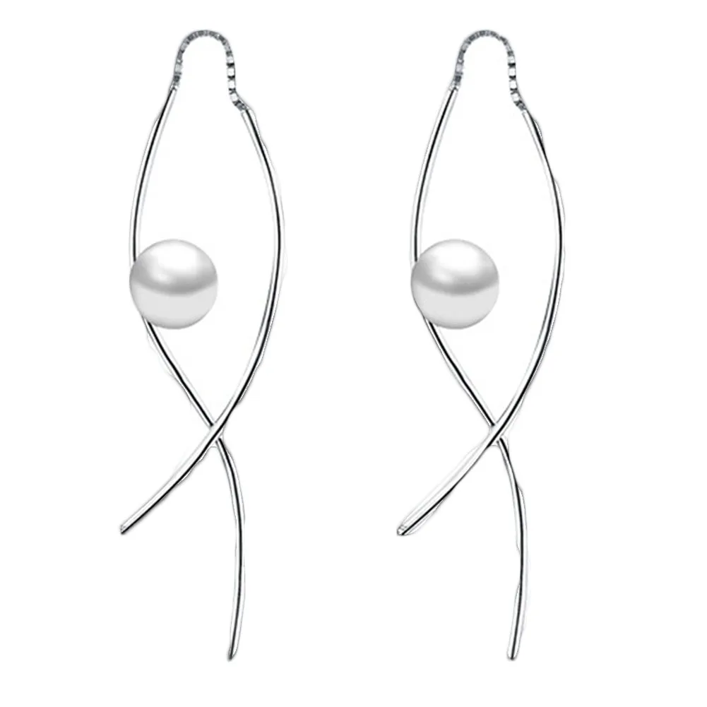 

Irregularly before and after the hanging earrings simulated pearl after hanging earrings
