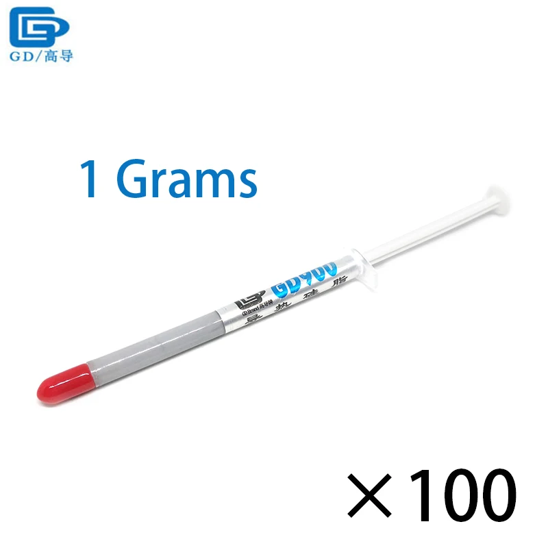 

100 PCS High Performance GD900 Gray Thermal Conductive Grease Paste Silicone Plaster Heat Sink Compound Net Weight 1 Gram SY1