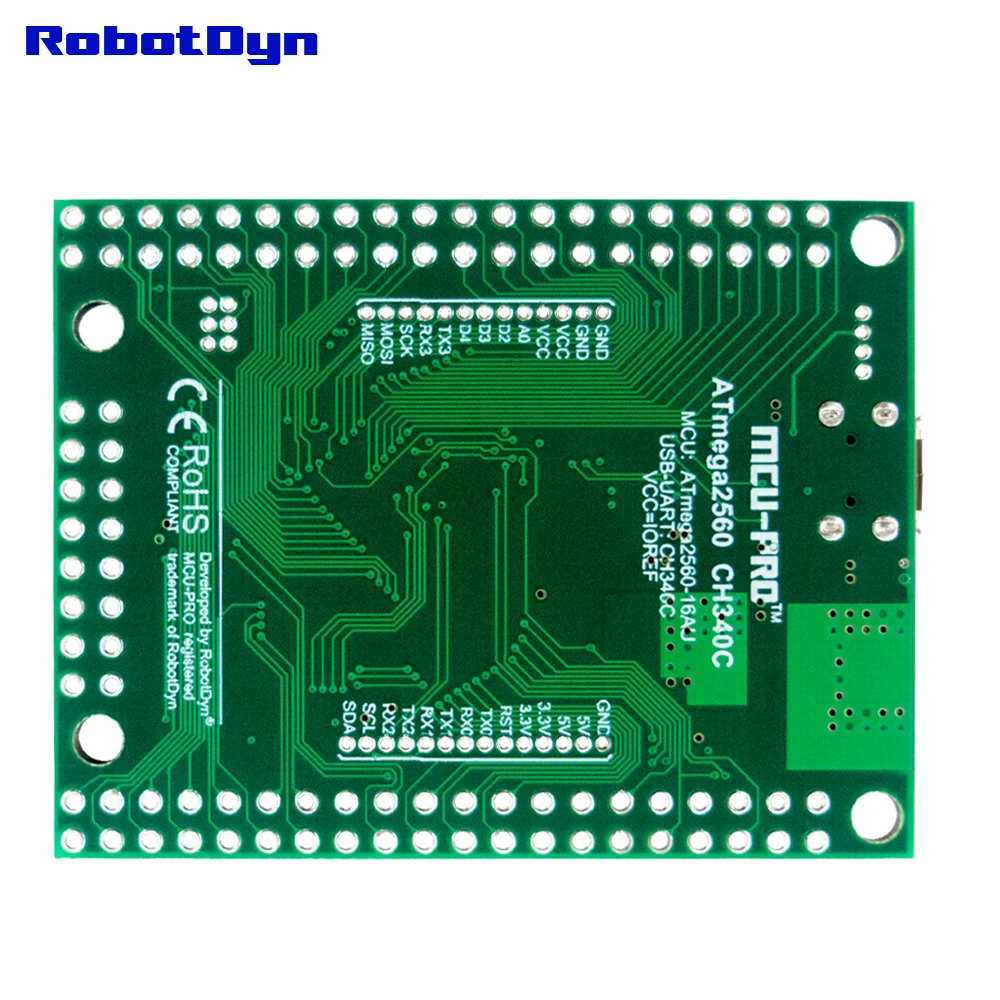 MCU-PRO Mega 2560 CH340C/ATmega2560-16AU, дополнительный штифт+ 16 = 86I/0,5 V/3,3 V логика. Совместим с Arduino Mega 2560