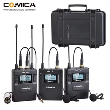 Comica 96-Channel UHF Rechargeable Wireless Lavalier Microphone System for Canon Nikon DSLR Camera,XLR Camcorders,Smartphones