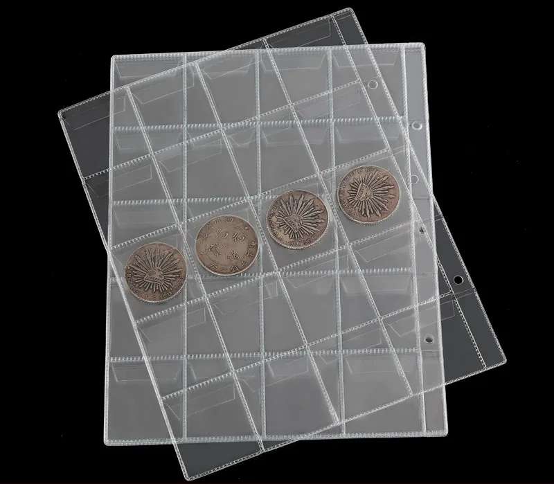 30 шт. 20 Вт, 30 Вт, 42 Карманы монета страницы альбома листов лист папка для коллекции монет для монет