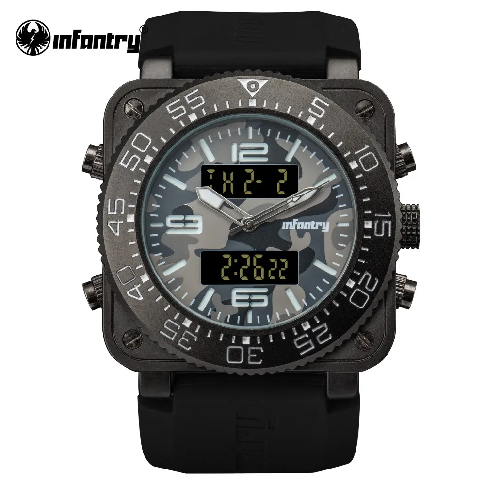 

INFANTRY Military Watch Men Digital Quartz Wristwatch Mens Watches Top Brand Luxury Big Square Army Tactical Relogio Masculino
