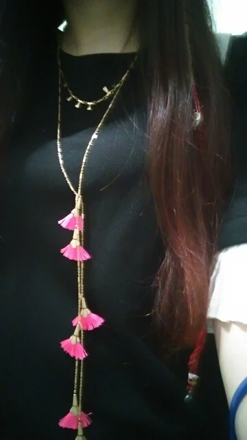 Multi Layer Long Bohemian Necklace Tassel - Gold*