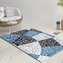 Else Nordec черно-белый ikat скандинавский геометрический 3d принт Противоскользящий килим моющийся декоративный килим Площадь Ковер богемный ковер