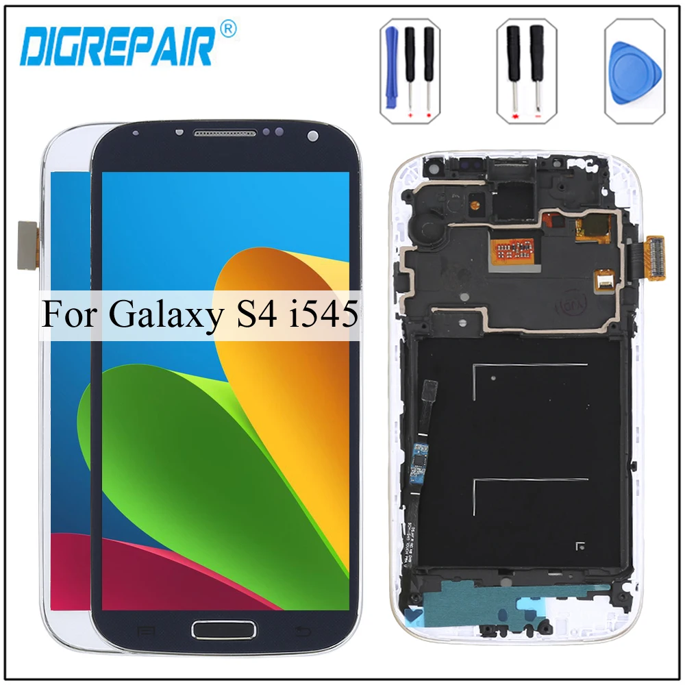 S4 i545 ЖК-дисплей для samsung Galaxy S4 i545 L720 R970 ЖК-дисплей Дисплей Сенсорный экран планшета с рамкой для samsung S4 i545 дисплей