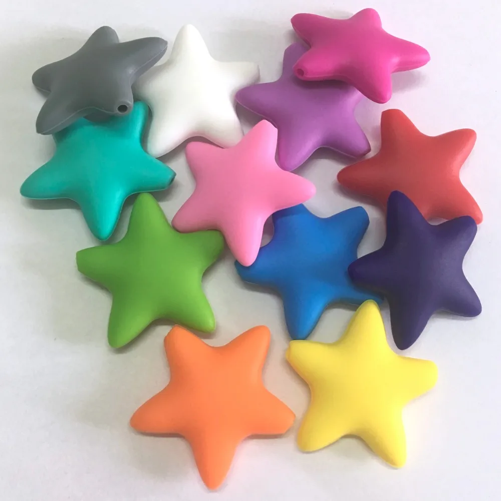 five-pointed star siicone beads