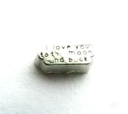 20 шт. выгравированы буквы I Love You To The Moon и назад сплава Плавающие Подвески Fit Стекло