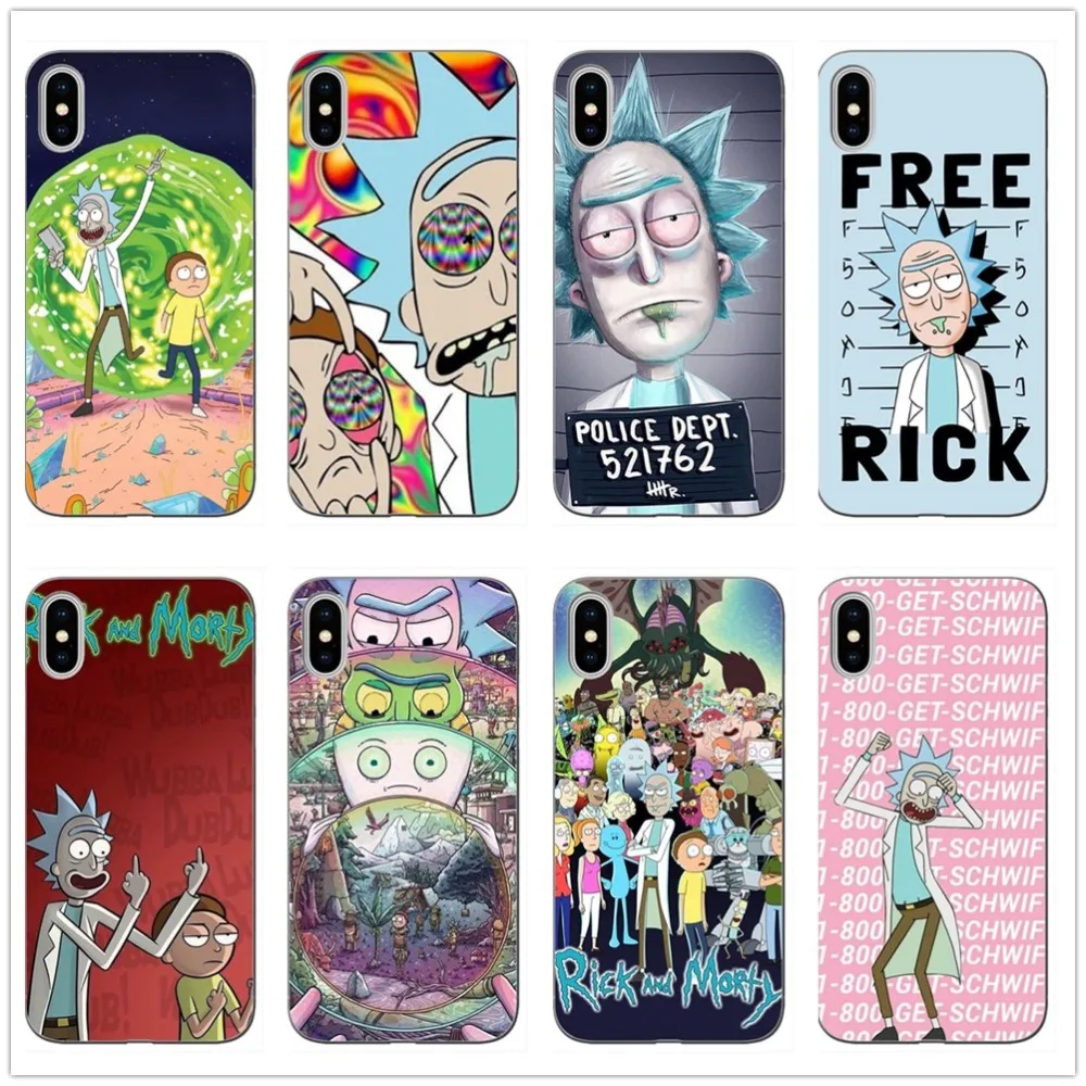 

Rick And Morty Phone Case Cover For iPhone X 10 8 8Plus 7 7Plus 6 6S Plus SE 5S Transparent Soft Silicon Protective Phone Cover