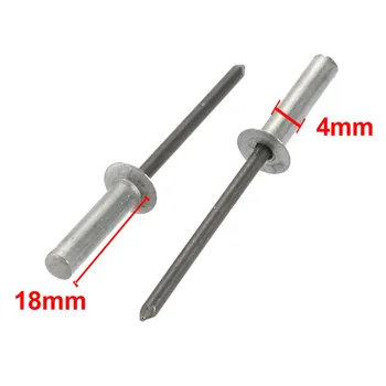 

100pcs 4x18mm Rivets Aluminum Countersunk Head Closed End Blind Rivet Fastener For Construction Automobile Ship Aircraft Ect.