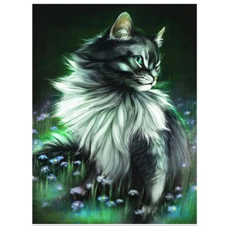 

kexinzu Full Square Round Drill 5D DIY Diamond Painting "Animal Cat" 3D Embroidery Cross Stitch Mosaic Home Decor Gift