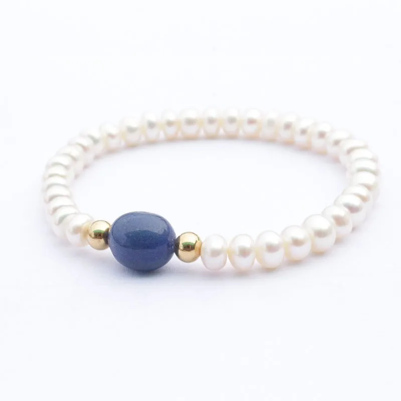 Freshwater Pearls Semicircle Bracelet, Purple Natural Stone Bracelet ...