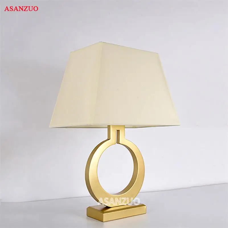 American modern luxury villa gold table decorating table lamp Nordic retro bedroom bedside LED reading lights