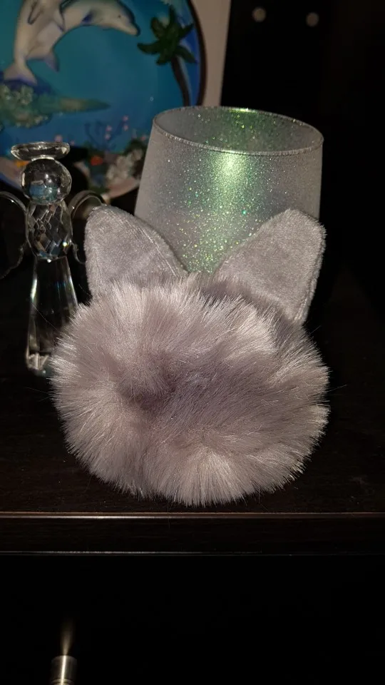 Porte-clés Pompon Lapin - Gris