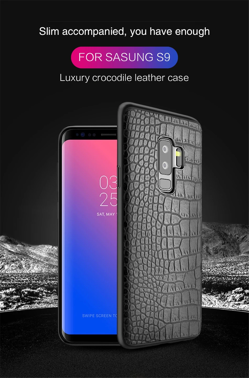 Retro Crocodile Snake Case For Samsung S8 S9 Plus Note8 Art Print PU Leather Soft Luxury Phone Back Cover For Samsung Note 8 S9 (1)