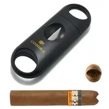 Cohiba V cut Cigar Cutter карманная черная пластиковая ручка для лучшей Подарочная сигара аксессуары черная сигара Clipper