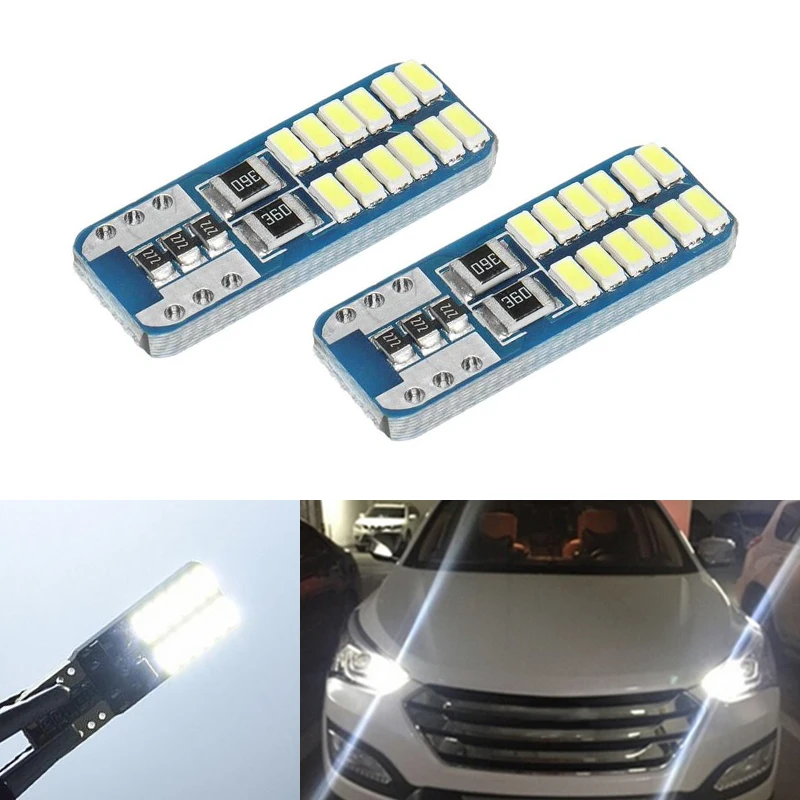 2x T10 3014 SMD 24 W5W Парковка Лампы Габаритный Фонарь для Hyundai solaris акцент elantra santa fe i20 i30