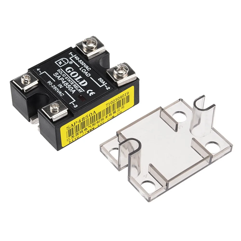 

UXCELL Relay AC 90-280V to AC 40-530V 50A Single Phase Solid State Relay Module AC To AC Electrical Equipment Supplies SAP4850A