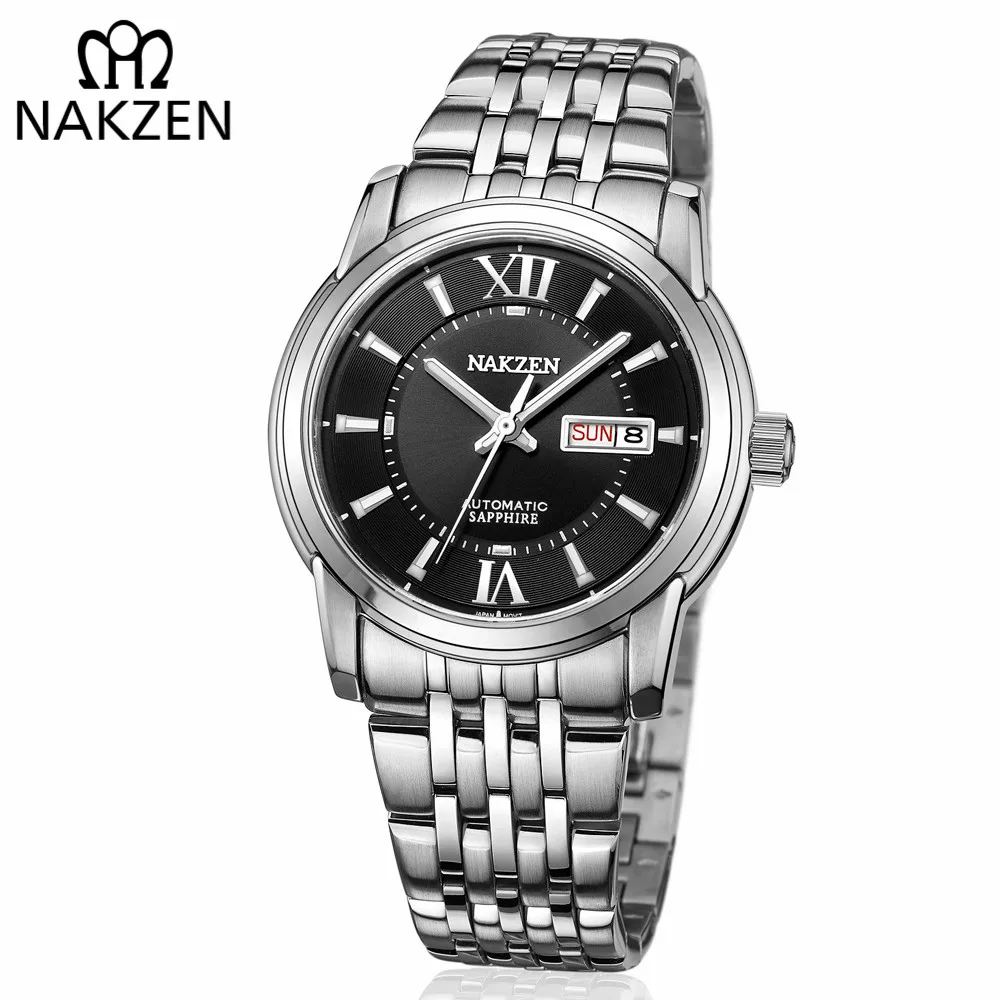 NAKZEN رجل التلقائي Miyota 8205 حركة الساعات تقويم للماء الياقوت عارضة الذكور الميكانيكية ووتش Relogio Mecanico NAKZEN رجل التلقائي Miyota 8205 حركة الساعات تقويم للماء الياقوت عارضة الذكور الميكانيكية ووتش Relogio Mecanico