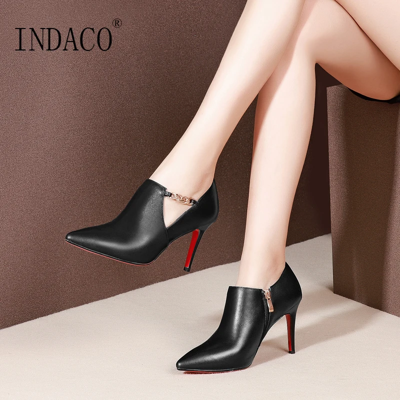 red bottom high boots