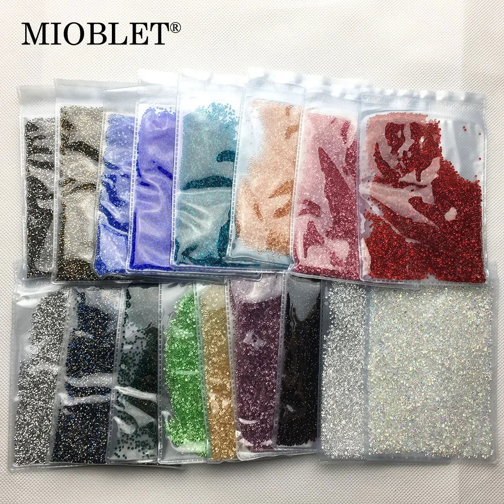 

14400pcs/pack 1.2mm Pixie Crystal Nail Rhinestone Glass Micro Rhinestones For 3D Nails Art Decorations Manicure Tools Wholesale